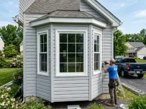 siding around bay window